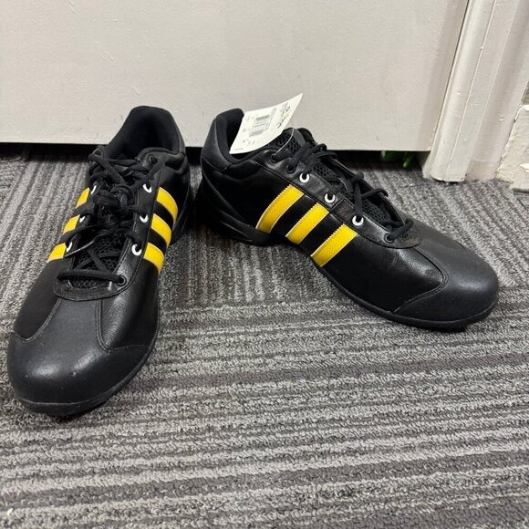 ADIDAS UNIVERSITY TR BLACK AND GOLD FOOTBALL TRAINING SHOES sz 11.5 - Picture 1 of 10